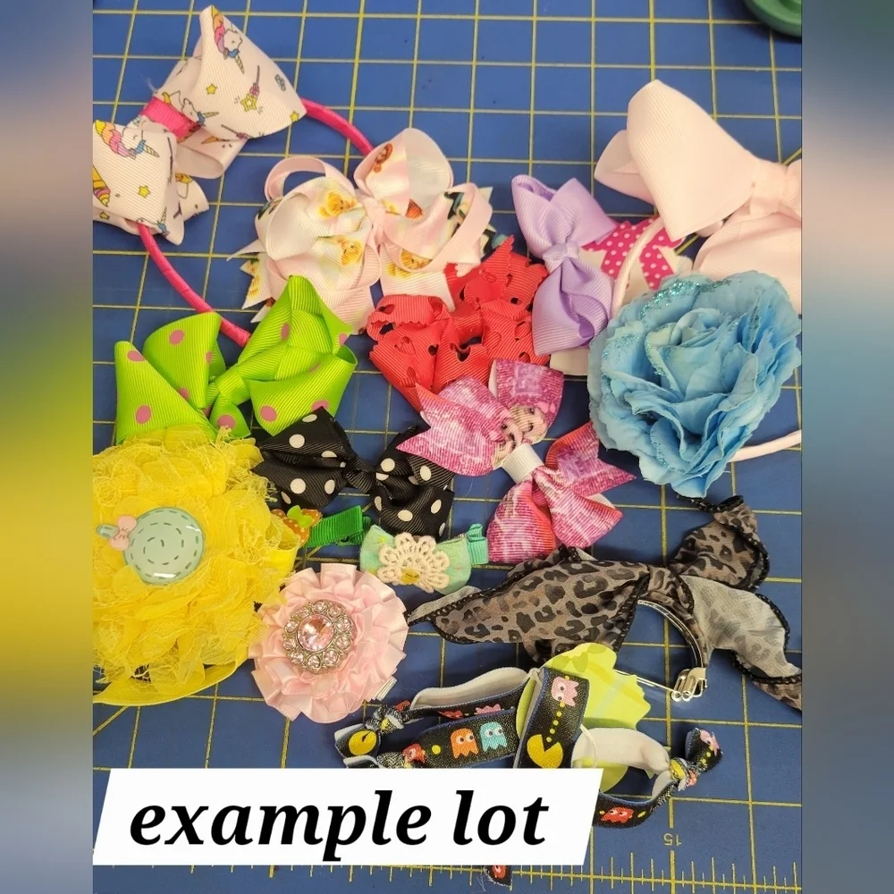 Mystery Bag Colorful Kids Headbands Barettes Hair Ties 12+ Per Bag